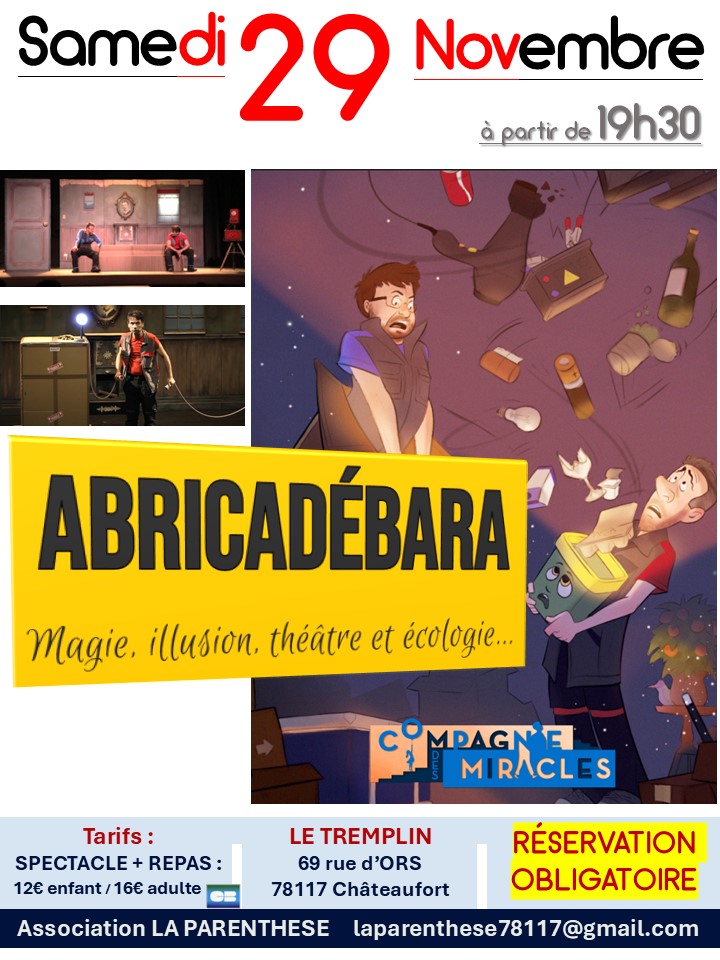 Soirée magique proposée par La Parenthèse ! Réservez votre place le samedi 29/11 au Tremplin