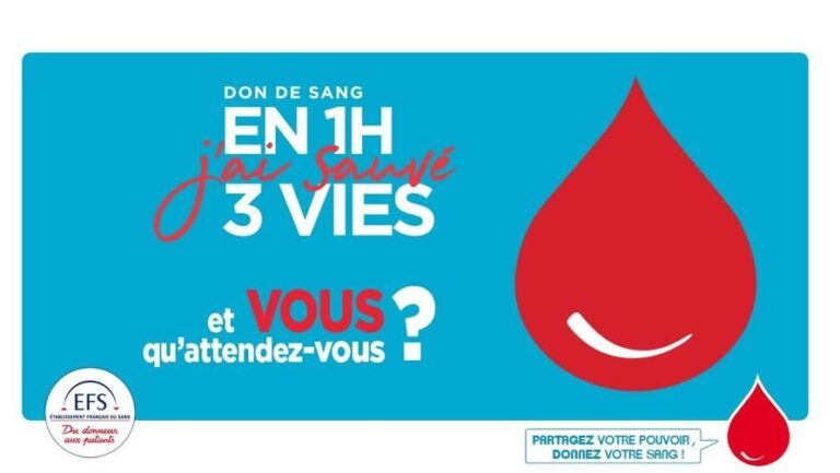 Collecte de sang : Jeudi 29 janvier 2026 en mairie – 14h30-19h30